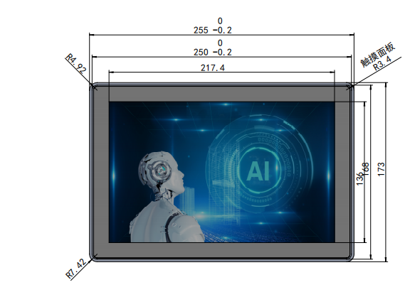 10.1寸壁挂触摸显示器(图1)